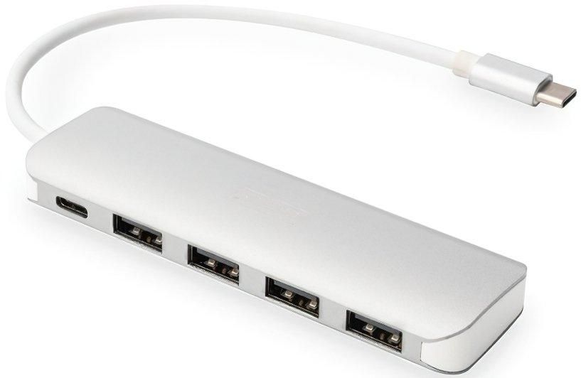 Digitus Концентратор USB Type-C, 4xUSB 3.0 + функція зарядного пристрою RC_DA-70242-1 фото