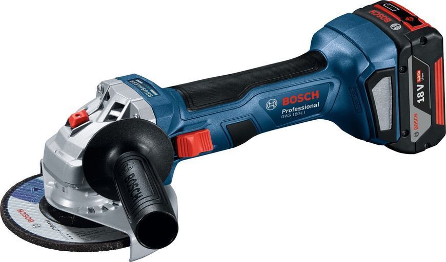 Bosch Набір із двох акумуляторних інструментів 18В шліфувальна машина кутова GWS180-LI дриль-шуруповерт GSB 18V-50 RC_0.615.990.M8S фото