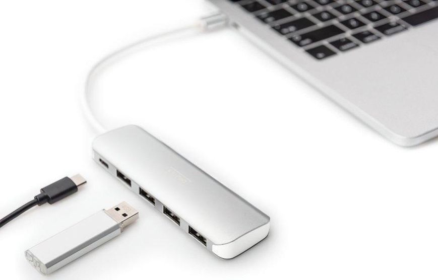 Digitus Концентратор USB Type-C, 4xUSB 3.0 + функція зарядного пристрою RC_DA-70242-1 фото