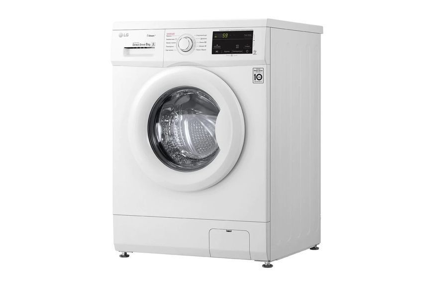 Пральна машина LG фронтальна, 8кг, 1400, A+++, 55см, дисплей, пара, інвертор, білий RC_F4J3TS0W фото