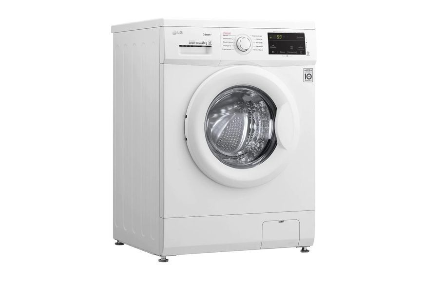 Пральна машина LG фронтальна, 8кг, 1400, A+++, 55см, дисплей, пара, інвертор, білий RC_F4J3TS0W фото