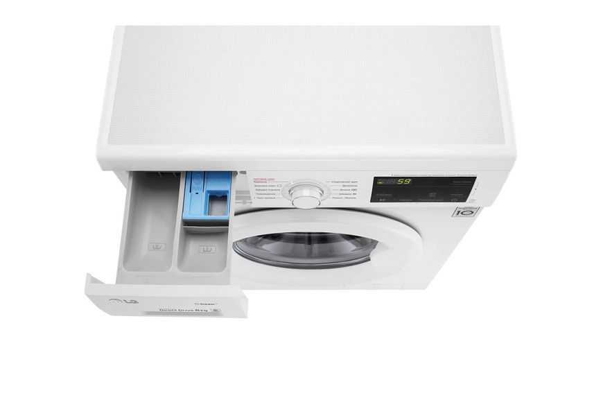 Пральна машина LG фронтальна, 8кг, 1400, A+++, 55см, дисплей, пара, інвертор, білий RC_F4J3TS0W фото