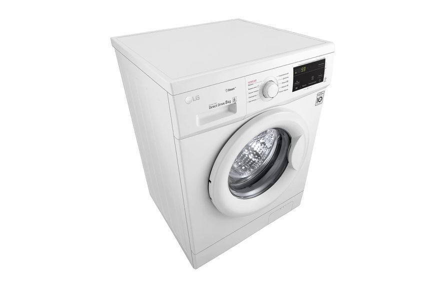 Пральна машина LG фронтальна, 8кг, 1400, A+++, 55см, дисплей, пара, інвертор, білий RC_F4J3TS0W фото