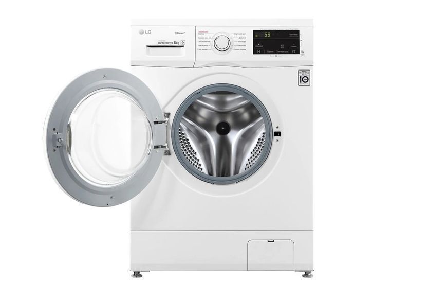 Пральна машина LG фронтальна, 8кг, 1400, A+++, 55см, дисплей, пара, інвертор, білий RC_F4J3TS0W фото