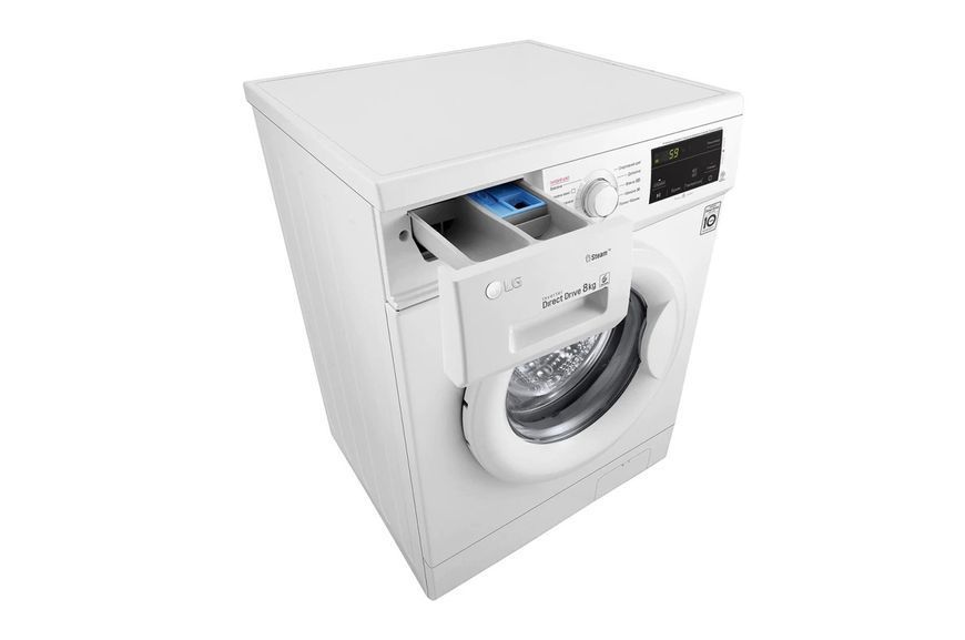 Пральна машина LG фронтальна, 8кг, 1400, A+++, 55см, дисплей, пара, інвертор, білий RC_F4J3TS0W фото