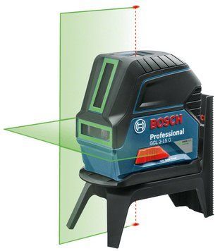 Bosch Нівелір лазерний Bosch GCL 2-15G + RM1 + кейс, до 15м, &plusmn; 0,3 мм/м, IP 54, зелений промінь RC_0.601.066.J00 фото