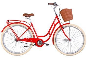 Велосипед ST 28" Dorozhnik RETRO Velosteel рама-19" помаранчевий з багажником зад St, з крилом St, з кошиком Pl VT_OPS-D-28-307 фото
