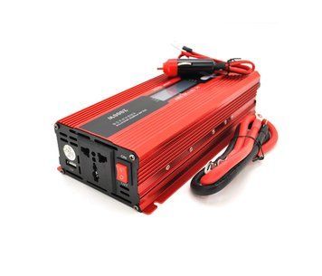 Инвертор напряжения UKC+LCD, 2000ВА(1200Вт), 12/220V, approximated, 1 универсальная розетка, клемм U_27258 фото