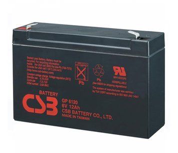 Аккумуляторная батарея CSB GP6120, 6V 12Ah (150 x 50 x 95 (100) Q10 U_06589 фото