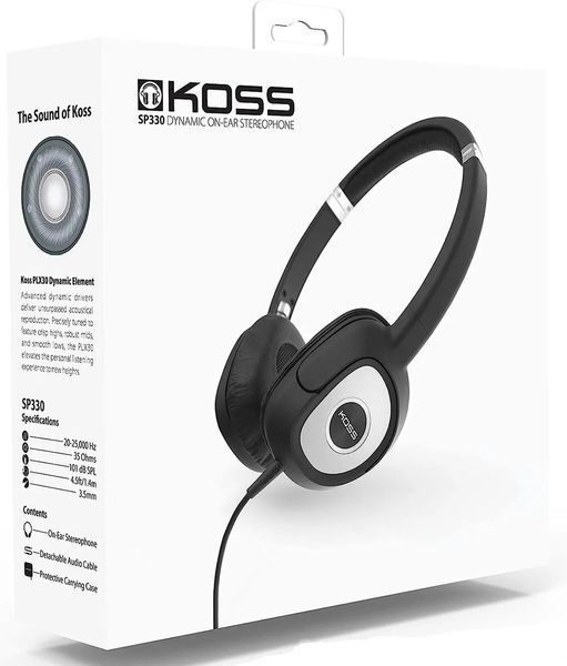 Навушники On-Ear Koss SP330, 3.5 mini-jack, 1.4м, Чорний RC_186230.101 фото