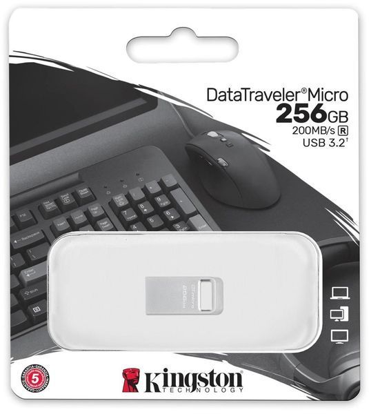 Накопитель Kingston 256GB USB 3.2 Type-A Gen1 DT Micro R200MB/s RC_DTMC3G2/256GB фото
