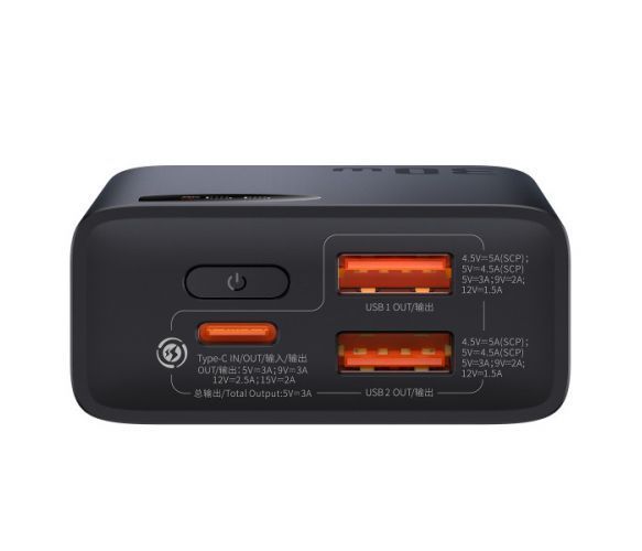 Повербанк Baseus Adaman2 Digital Display Fast Charge 10000 мАч 30W, 2*USB+Type-C, PD3.0, QC3.0, Чёрный, Q40 U_00296 фото