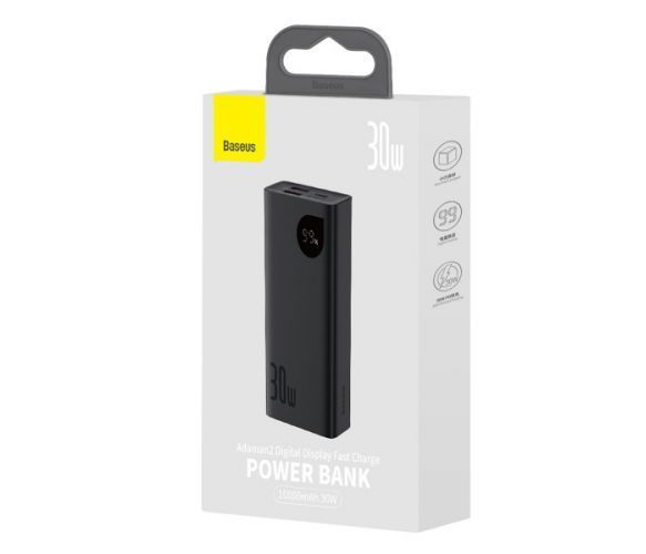 Повербанк Baseus Adaman2 Digital Display Fast Charge 10000 мАч 30W, 2*USB+Type-C, PD3.0, QC3.0, Чёрный, Q40 U_00296 фото
