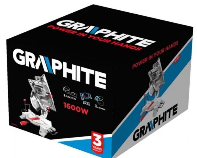 Пила дискова Graphite 1600Вт диск 254x30мм 0-45&deg; 4800об/хв RC_59G801 фото