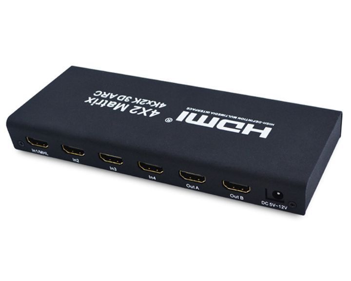 HDMI спліттер Voltronic Matrix 4X2, якістю 4K, 2K, 3D (розмір 220*168*53) вага 0.6 кг U_15615 фото