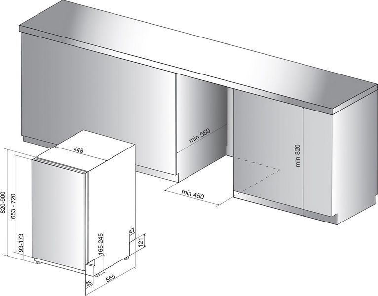 Посудомийна машина Whirlpool вбудована, 10компл., A++, 45см, дисплей, білий RC_WSIC3M27C фото