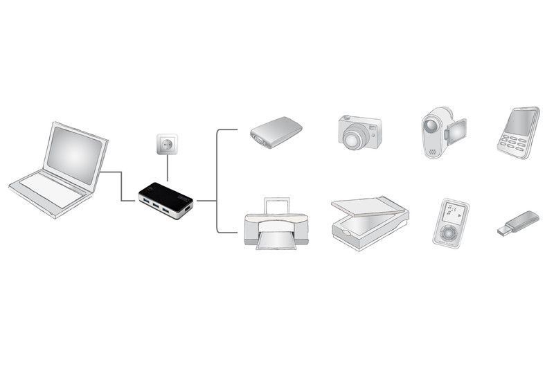 Хаб DIGITUS USB-A > 4хUSB-А, активний RC_DA-70231 фото