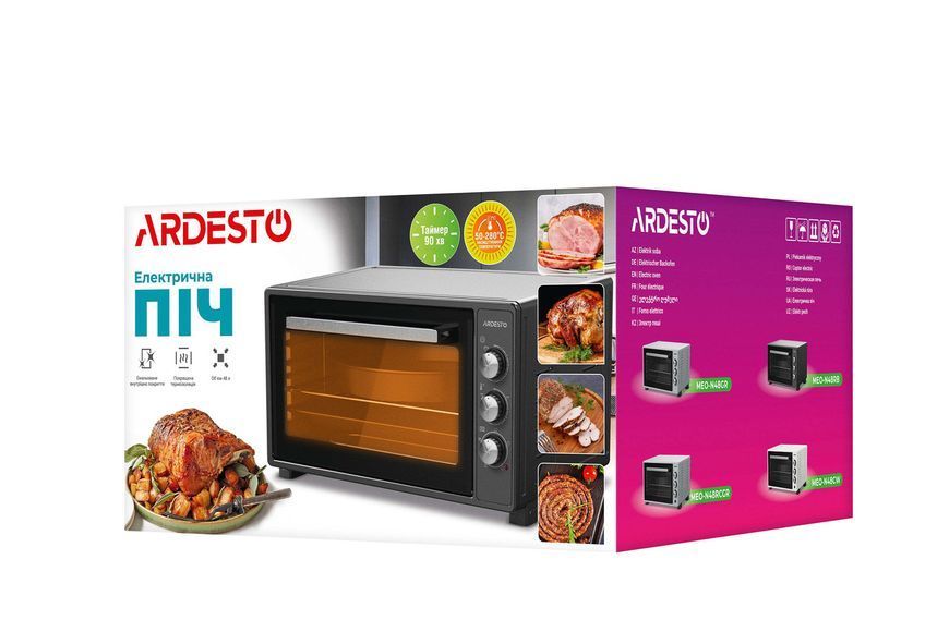 Пекти електрична ARDESTO, 48л, 1700Вт, механич., рожен, чорна RC_MEO-N48RB фото