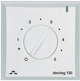 Терморегулятор DEVI DEVIreg 130, (+5+45С), механический, датчик на проводе 3м, 82х82мм, макс. 16A, белый RC_140F1010 фото