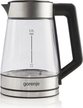 Електрочайник Gorenje 1.7л, 2,200 Вт, скло, нерж RC_K17TRG фото