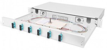 Оптична панель DIGITUS 19' 1U, 6xSC duplex, incl, Splice Cass, OM3 Color Pigtails, Adapter RC_DN-96320/3 фото