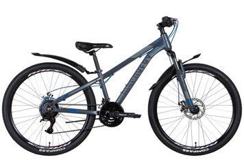 Велосипед ST 26" Discovery TREK AM DD рама-13" темно-сірий із синім (м) з крилом Pl 2022 VT_OPS-DIS-26-470 фото