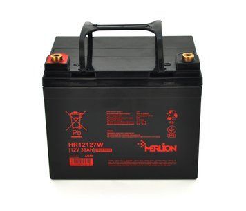 Аккумуляторная батарея MERLION HR12127W, 12V 36Ah Black ( 195 х 130 х 155 (167) ), 9.75 kg U_02562 фото