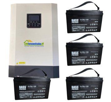 Сонячний фотоелектричний інвертор OFF-GRID PGF OG-5500 MPPT 5.5KW + WiFi + акумулятор Bass Polska AGM BP-5976 (х4) KM_KOG-5500 фото