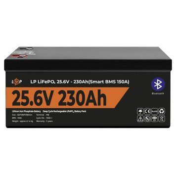 Аккумулятор LP LiFePO4 25,6V - 230 Ah (5888Wh) (Smart BMS 150А) с BT пластик LP_30384 фото