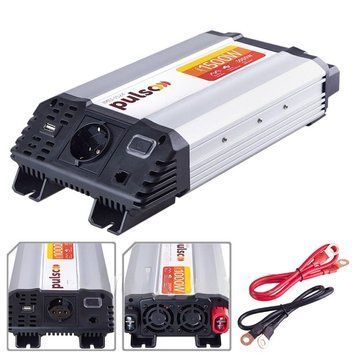 Перетворювач напруги PULSO/ISU-1000/12V-220V/1000W/USB-5VDC2.0A/син.хвиля/клеми OL_25454 фото