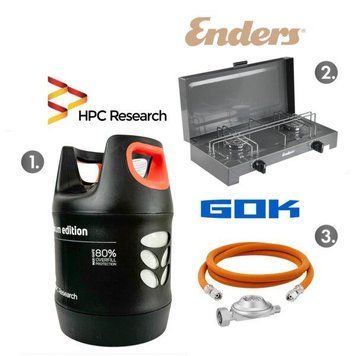 Набір: газова плита Enders Canberra + газовий балон HPCR-G.4, 18,2л з відсікачем + комплект підключення БЕЗКОШТОВНА ДОСТАВКА!!! EN_1790NP18 фото