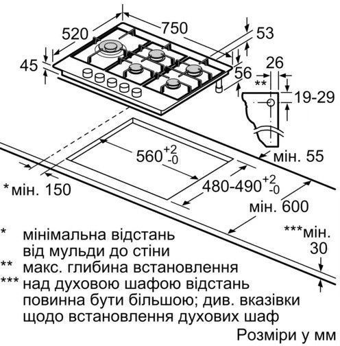 Варочная поверхность Bosch газовая, 75см, чугун, нерж. RC_PCS7A5M90 фото