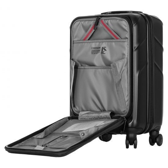 Валіза Wenger Amplix Hardside Carry-On, мала, з відсіком для н/б 16", полікарбонат, TSA, 4 колеса, розширення, USB, чорний RC_653323 фото