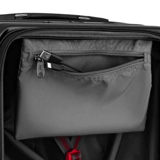 Валіза Wenger Amplix Hardside Carry-On, мала, з відсіком для н/б 16", полікарбонат, TSA, 4 колеса, розширення, USB, чорний RC_653323 фото