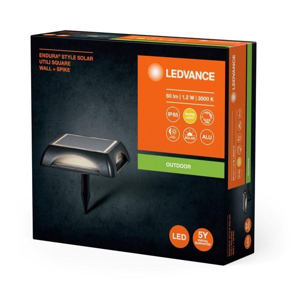 Светильник LEDVANCE LED 1.2Вт 3000K 60Лм фасадный автономный ENDURA STYLE ROUND SOLAR UTILI черный RC_4058075834729 фото