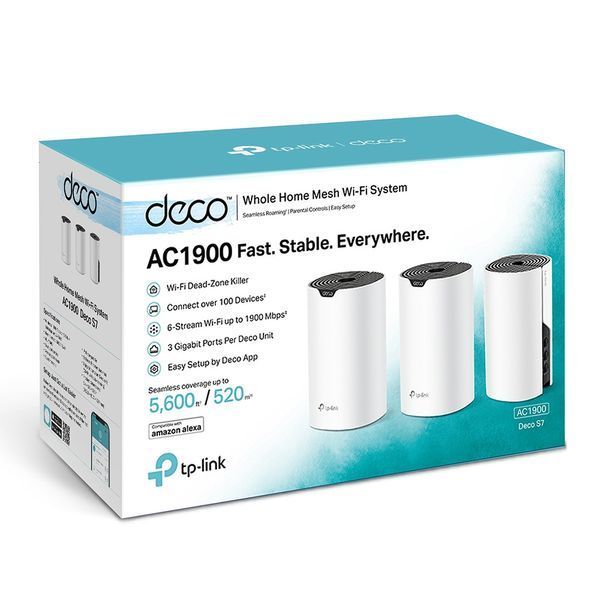 Система WiFi-Mesh TP-LINK Deco S7 AC1900, 3xGE LAN/WAN, 3мод RC_DECO-S7-3-PACK фото