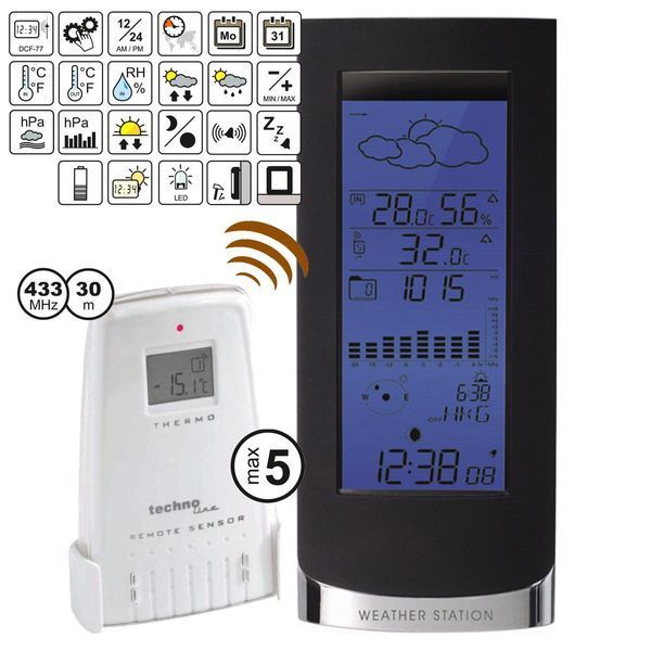 Метеостанція Technoline WS6501 Black Metall (WS6501) DS_DAS302364 фото
