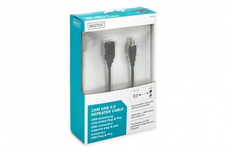 Кабель Digitus Подовжувач USB 2.0 Active Cable, A/M-A/F, 15 m RC_DA-73101 фото