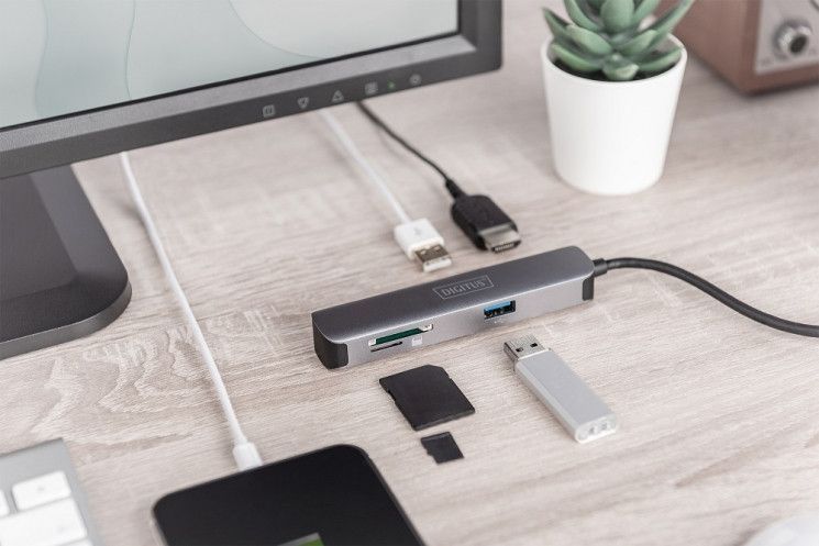 Док-станція DIGITUS Travel USB-C, 5 Port RC_DA-70891 фото