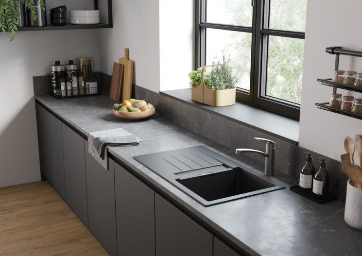 Мийка кухонна Hansgrohe S52, S520-F345, чорний графіт RC_43356170 фото