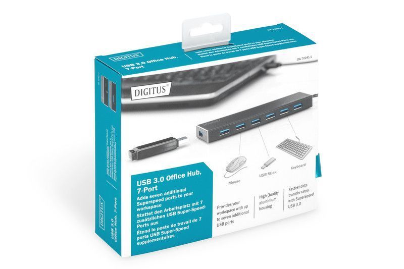 Хаб DIGITUS USB-A > 7хUSB-А, активний RC_DA-70241-1 фото