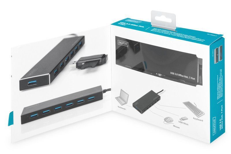 Хаб DIGITUS USB-A > 7хUSB-А, активний RC_DA-70241-1 фото