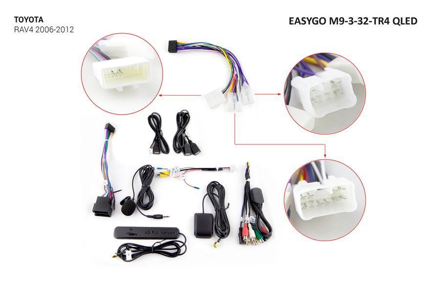 Штатная автомагнитола EasyGo M9-3-32-TR4 QLED для Toyota RAV4 2006-2012 MA_M9-3-32-TR4 QLED фото