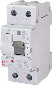 Диференційний автоматичний вимикач ETI, KZS-2M C 6/0,03 тип AC (10kA) RC_2173121 фото