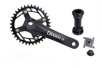 Шатун с кареткой в комплекте AL L170мм 36T з інтегр.віссю чорний PROWHEEL CHARM-36-TT (без лапки) VT_CHW-452 фото