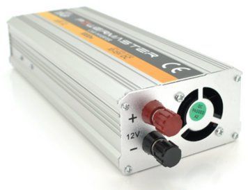 Інвертор напруги POWERMASTER-1000(600Вт) 12/220V approximated 1 універсальна розетка клем + крокодили U_28528 фото