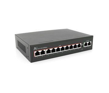 POE коммутатор Merlion 10 POE 10/100 + 2 RJ45 10/100 встроенный блок питания 52V 2.5A U_33517 фото
