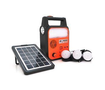 Переносной фонарь RT902BT+Solar, 1+2 режима, диммер, Радио+ Bluetooth колонка, встроенный аккум, 3 лампочки U_26272 фото