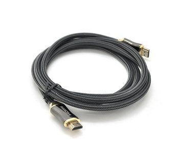 Кабель VEGGIEG HA-1.5 HDMI-HDMI 4K UHD, 1.5m, v2,0, OD-4.0mm, круглый, Black, коннектор Black-Metal, Пакет U_19711 фото