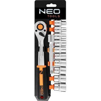 Набор торцевых головок Neo Tools, 12шт, 1/2" трещотка 90 зубцов, CrV RC_10-030N фото
